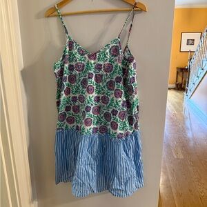 J. Crew Green and Blue Floral Dress